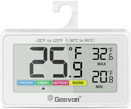 Geevon Small Digital Refrigerator Thermometer-IP65 Waterproof by GEEVON