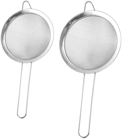 2PCS Fine Mesh Strainers Set Small Stainless Steel Sieves by Tamnjvrr