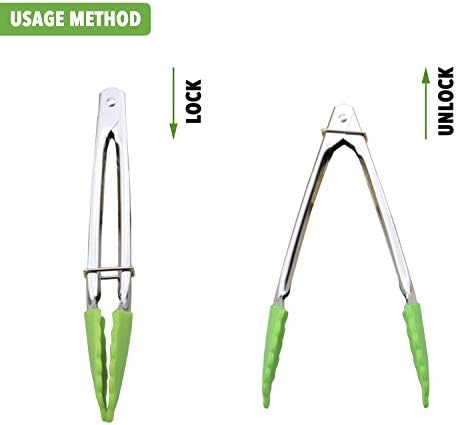 HINMAY 7" Mini Tongs with Silicone Tips - Image 4