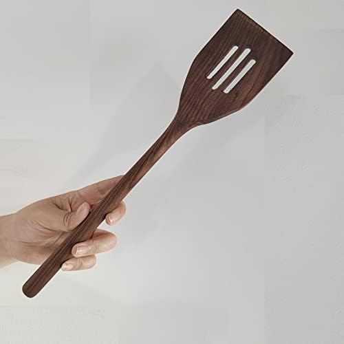 14" Walnut Wooden Slotted Spatula Turner by FiunkesLightFixture