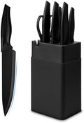 Kitchen Knife Set with Knife Block, 7-Piece Kitchen Knife Block Set by FrutPunch