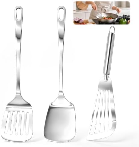 3 PCS Stainless Steel Spatulas Set by Unknown