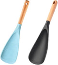 2 Pcs Wooden Handle Silicone Cooking Spoon Set by GZLT