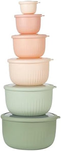 COOK WITH COLOR Prep Bowls with Lids- Wide and Deep Nesting Plastic Small by CookwithColor