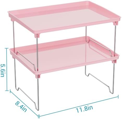STARLATTA 2 Pcs Cabinet Organizer Shelf，Stackable Kitchen Counter Shelves - Image 3