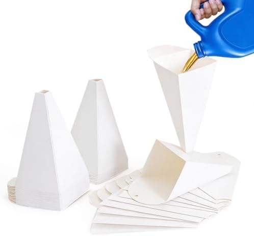 50 Pcs Foldable Paper Funnels, Disposable Funnel by Unknown