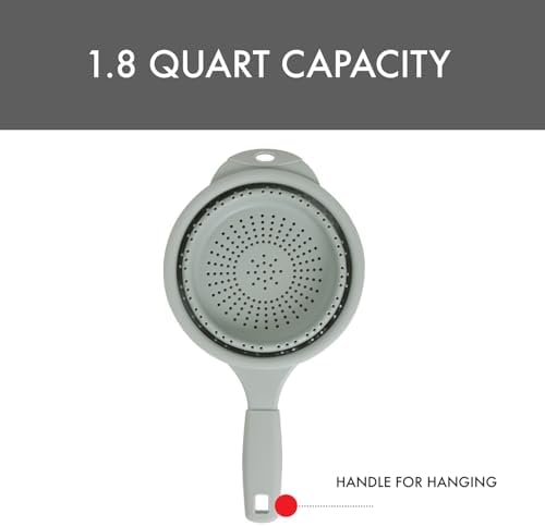 Dexas 8" Collapsible Silicone Strainer in Sage, Kitchen Strainer - Image 5