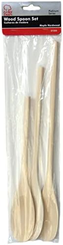 Chef Craft Select Maple Solid Spoon Set, 14 inch 3 Piece Set - Image 2