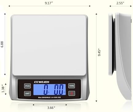 Digital Kitchen Scale 30KG/66LB, Stainless Bread Scale - Image 2