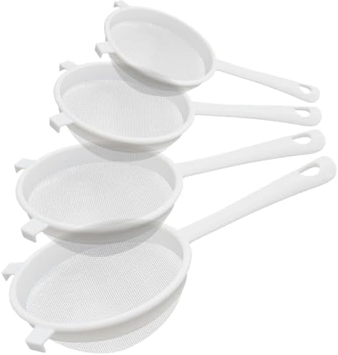 4 Pcs Fine Mesh Strainer Set, Plastic Nylon Sieve Colander by Sadoia