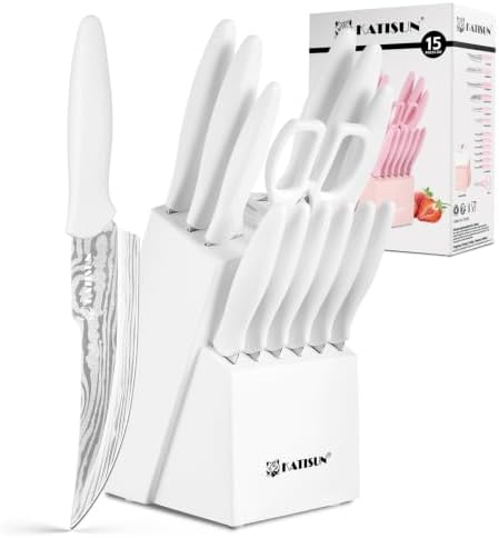 Knife Set - 15 PCS Kitchen Knife Set by KATISUN