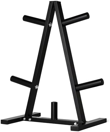 Amazon Basics Weight Plate Tree Rack, Durable Steel, Space-Saving Vertical by AmazonBasics