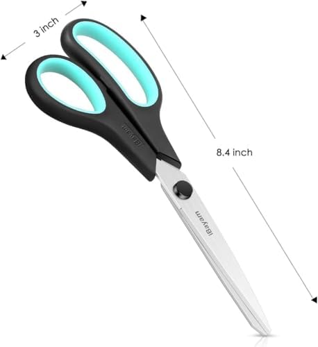 iBayam 8.5" All Purpose Sharp Black Scissors, Comfort-Grip Handles - Image 2