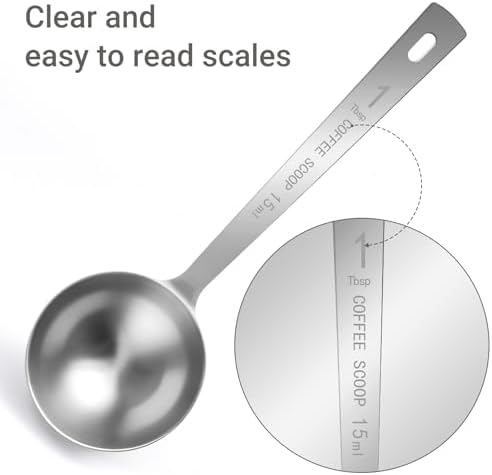 Flezoo 4Pcs 1 Tbsp 15ml Stainless Steel Long Handle Coffee Measuring Scoop - Image 3