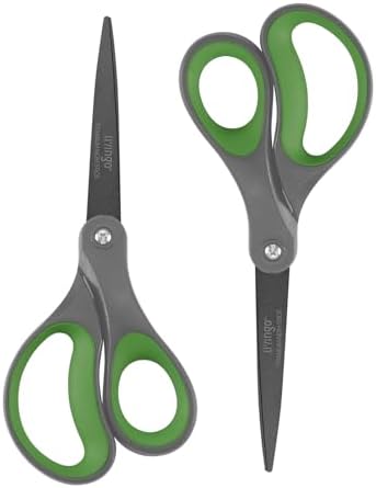 LIVINGO 8" Titanium Coated Scissors 2 Pack All Purpose Shears by LIVINGO