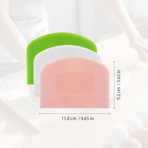 6 Pack Plastic Bench Scraper, Flexible Dough Scraper - Image 3