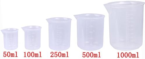 Shapenty 5 Sizes 50ml / 100ml /250ml /500ml /1000ml Capacity Clear Plastic - Image 2