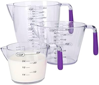 Colourworks Measuring Jug Set, 3-Piece Plastic Measuring Jug by Colourworks