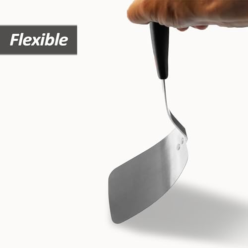 Stainless Steel Flexible Spatula, Thin Metal Turner, X' Large Solid - Image 5
