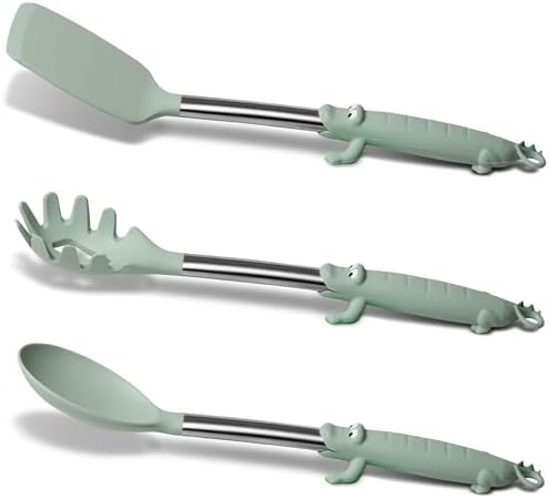 BONE Crocodile-Inspired Kitchen Utensils, Self-Standing Cute Cooking Tools by Bone
