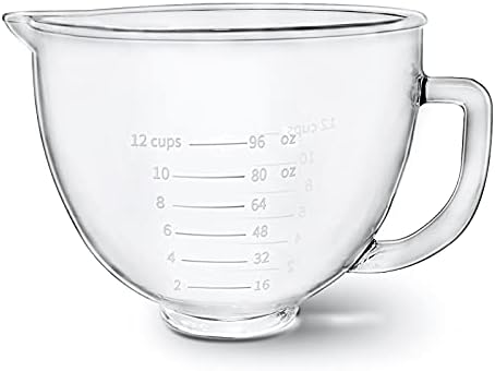 Glass Mixer Bowl For Kitchenaid Tilt-Head Stand Mixers 4.5-5 Quart, 5 qt Mixing by Kitwanda