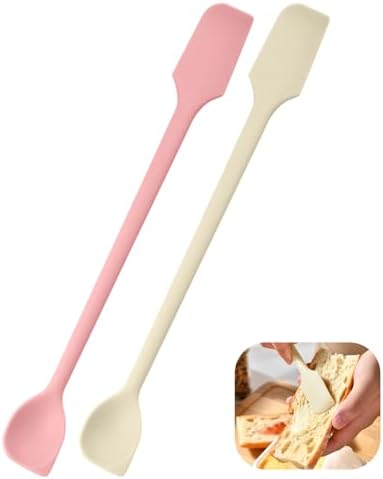 2 Pcs Mini Silicone Spatulas Set Long Handle Silicone Spatula by CATOSUM