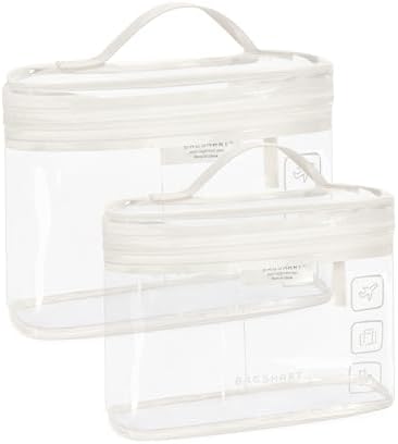 BAGSMART TSA Approved Toiletry Bag, 2 Pack Clear Makeup Cosmetic Bag Organizer by BAGSMART