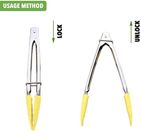 HINMAY 7-Inch Mini Tongs with Silicone Tips - Image 4