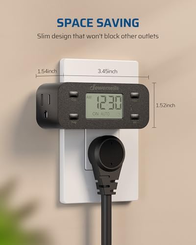 DEWENWILS Indoor 24 Hour Programmable Digital Timer Outlet, 1 Outlet, 2 Pack - Image 7