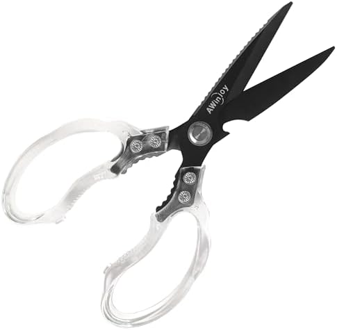 Kitchen Scissors, Heavy Duty Sharp Kitchen Shears, Stainless Steel & Aluminum by AWinjoykitchenshears