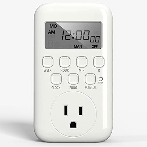BN-LINK Digital Outlet Timer for Light, 7 Days Programmable Timer for Lamps by BN-LINK