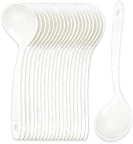 Large Plastic Serving Spoons, Disposable Heavy Duty Serving Spoons, Long Handle by OULIGET