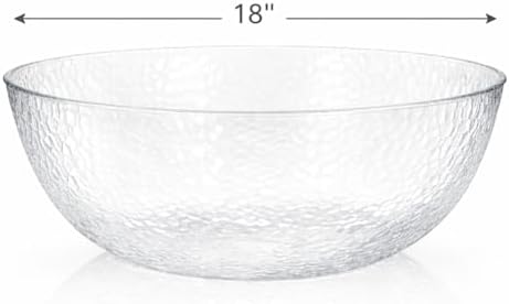 Lillian Collection Stunning Clear Plastic Round Hammered Bowl - Image 3