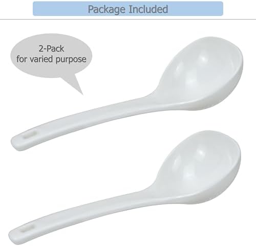 EIKS 2 Pack Plastic Soup Ladle Serving Spoon, 7.5 inch Long - Image 4