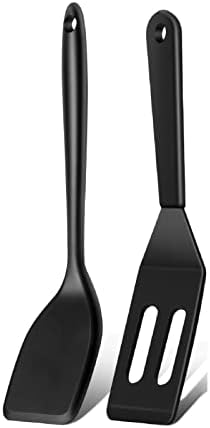 Mini Serving Spatula 2pcs set, Silicone Serve Turner Heat-Resistant Cookie by Armrouns