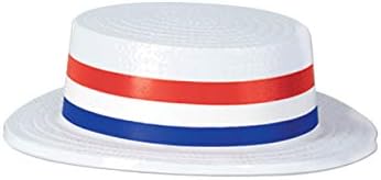 Beistle Adult Patriotic Skimmer Hat Costume Accessory | Molded Plastic Headwear by Beistle