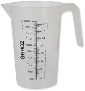 Groz 32 oz Stackable Measuring Jug, Dual Oz/mL Graduations, Microwave & - Image 2