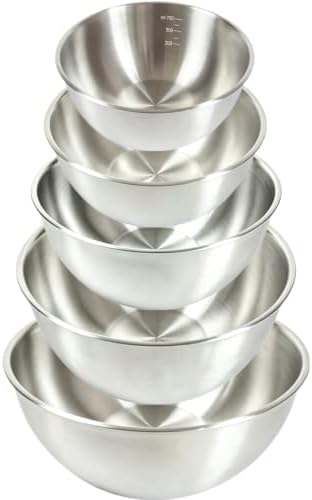 5‑Piece Stainless Steel Mixing Bowls Set, by Unknown
