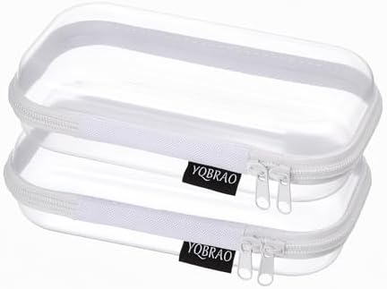 YQBRAO 2-Piece Small Clear Hard Shell Zipper Case Set by Unknown