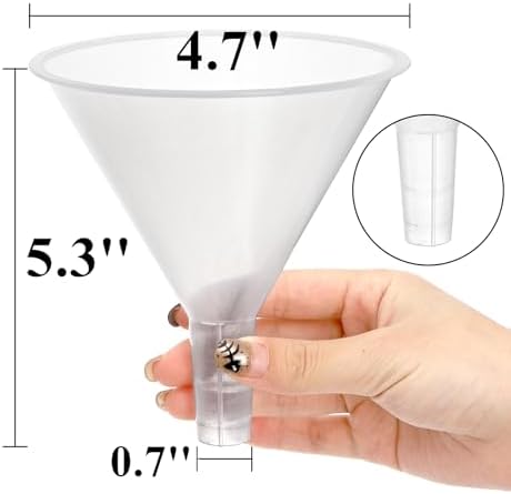 Tebery 20 Pack Plastic Funnels Set, 4.7 Inch Wide Mouth Funnel - Image 2