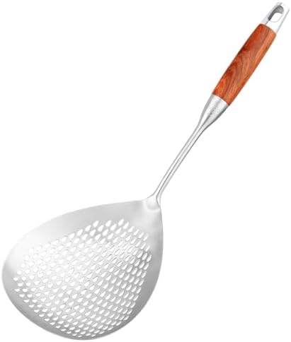 Large Slotted Spoon with Long Wooden Handle by Lyveit