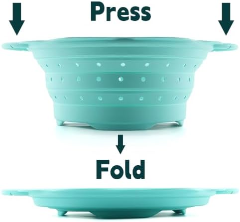Collapsible Silicone Colander for Kitchen，Foldable Pasta Vegetable Strainer - Image 2