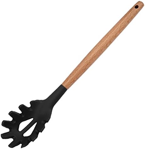 1pc Black Pasta Server, Silicone Pasta Fork by BRIIEC