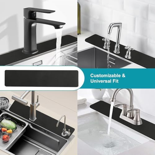 Customizable Kitchen Sink Faucet Mat: 24" Lx4 W Absorbent Splash Guard - Image 4