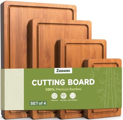 4-Piece Set Deep-Carbonized Bamboo Cutting Board by Unknown