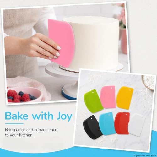7 Dough Scrapers for Baking, Flexible Bowl Scraper - Image 4