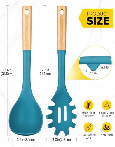 BUNDLEPRO Silicone Soup Ladle and Pasta Spoon Set - Image 3
