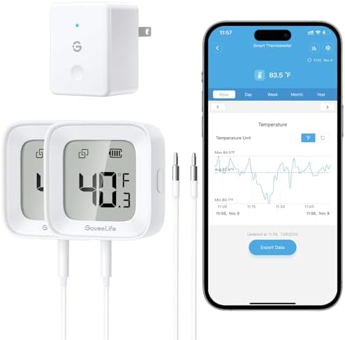 GoveeLife WiFi Refrigerator Thermometer 2-Pack by GoveeLife