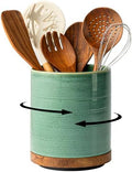 Utensil Holder, 360° Rotating Extra Large Ceramic Kitchen Utensil Holder by MIKIGEY