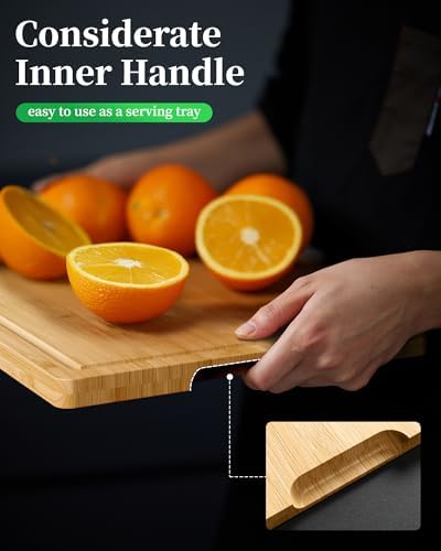 Kitsure Bamboo Cutting Board for Kitchen - Image 5
